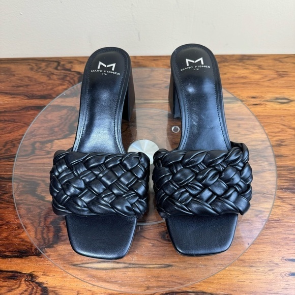 Marc Fisher Nahea Block Heel Sandals in black - Picture 5 of 16